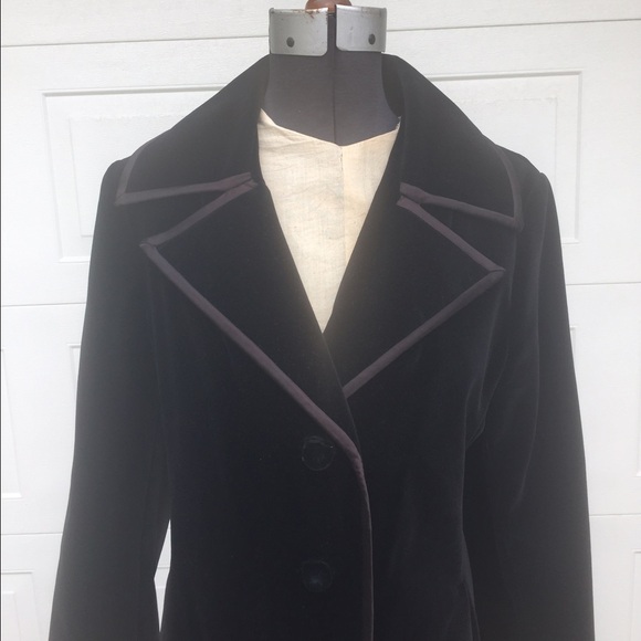 Vintage Black Velvet Coat - Picture 1 of 3